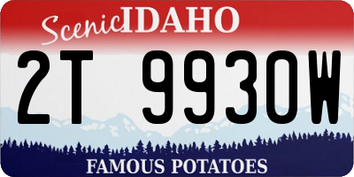 ID license plate 2T9930W