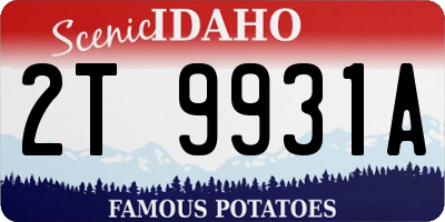 ID license plate 2T9931A