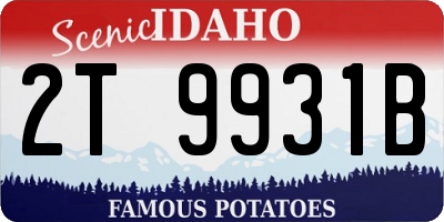 ID license plate 2T9931B