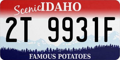 ID license plate 2T9931F