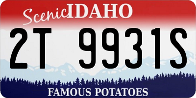 ID license plate 2T9931S