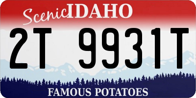 ID license plate 2T9931T