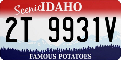 ID license plate 2T9931V