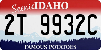 ID license plate 2T9932C