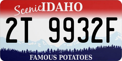 ID license plate 2T9932F