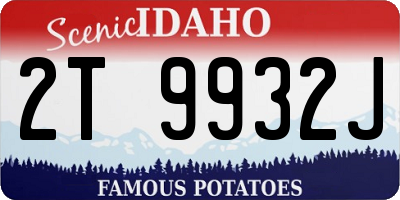 ID license plate 2T9932J