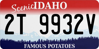 ID license plate 2T9932V