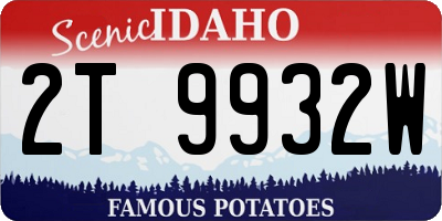 ID license plate 2T9932W