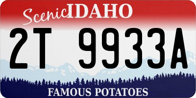 ID license plate 2T9933A