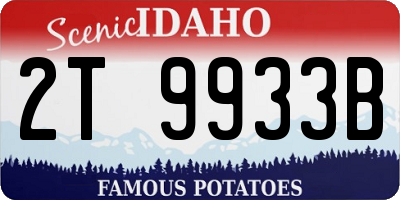 ID license plate 2T9933B