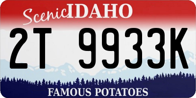 ID license plate 2T9933K