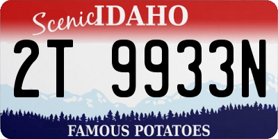 ID license plate 2T9933N