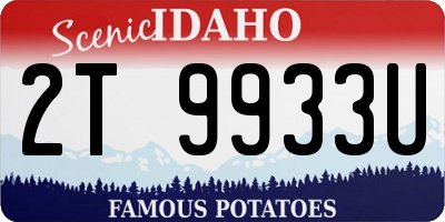 ID license plate 2T9933U