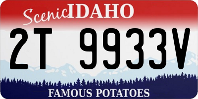 ID license plate 2T9933V
