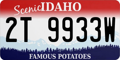 ID license plate 2T9933W