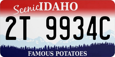 ID license plate 2T9934C