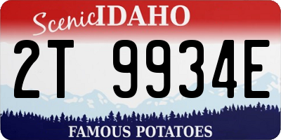 ID license plate 2T9934E