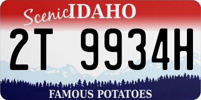 ID license plate 2T9934H