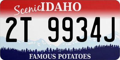 ID license plate 2T9934J