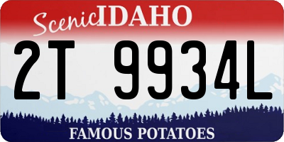 ID license plate 2T9934L