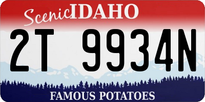 ID license plate 2T9934N