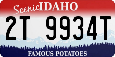 ID license plate 2T9934T