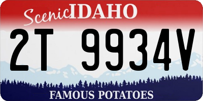ID license plate 2T9934V