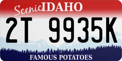 ID license plate 2T9935K