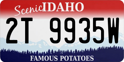 ID license plate 2T9935W