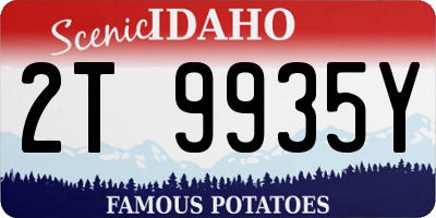 ID license plate 2T9935Y