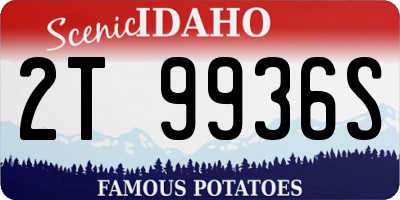 ID license plate 2T9936S