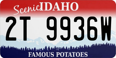 ID license plate 2T9936W