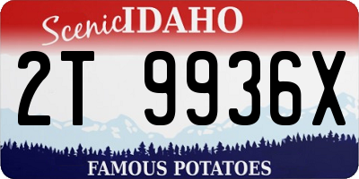 ID license plate 2T9936X