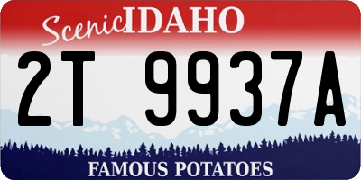 ID license plate 2T9937A