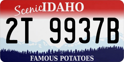 ID license plate 2T9937B