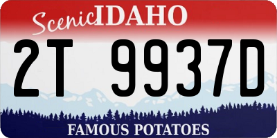 ID license plate 2T9937D