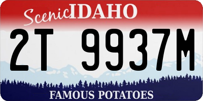 ID license plate 2T9937M