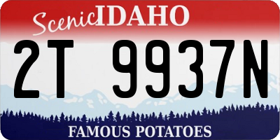 ID license plate 2T9937N