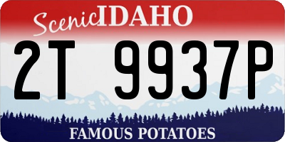 ID license plate 2T9937P