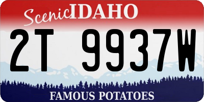 ID license plate 2T9937W