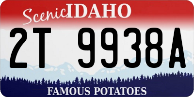 ID license plate 2T9938A