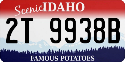 ID license plate 2T9938B