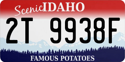 ID license plate 2T9938F