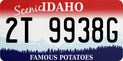 ID license plate 2T9938G