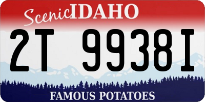 ID license plate 2T9938I