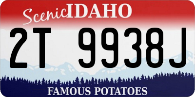 ID license plate 2T9938J