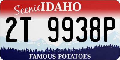 ID license plate 2T9938P