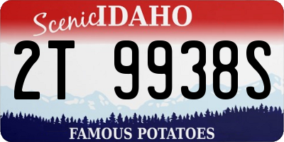 ID license plate 2T9938S