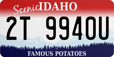 ID license plate 2T9940U