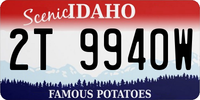 ID license plate 2T9940W